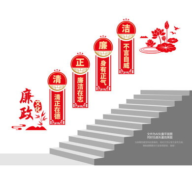清正廉潔樓梯墻