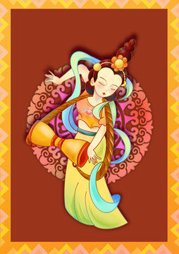 飛天舞女打鼓