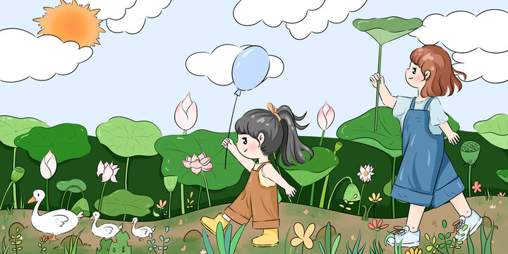 夏日荷塘