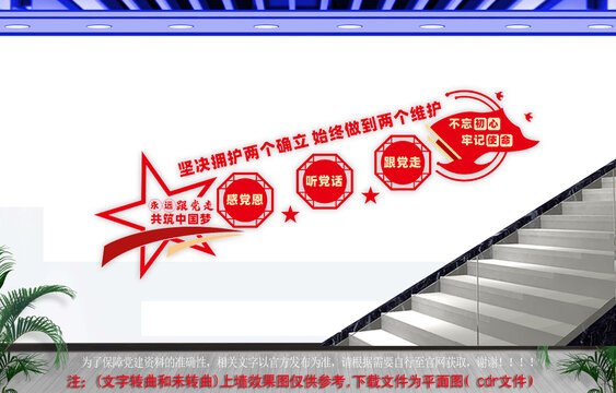 兩個確立樓梯文化墻