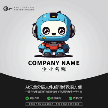 機械人科技產品卡通人LOGO