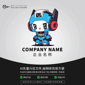 科技機器人未來玩具卡通LOGO