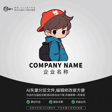 男孩文藝卡通潮牌LOGO