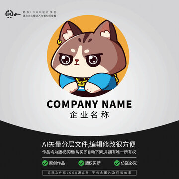 浣熊小貓卡通動物L(fēng)OGO