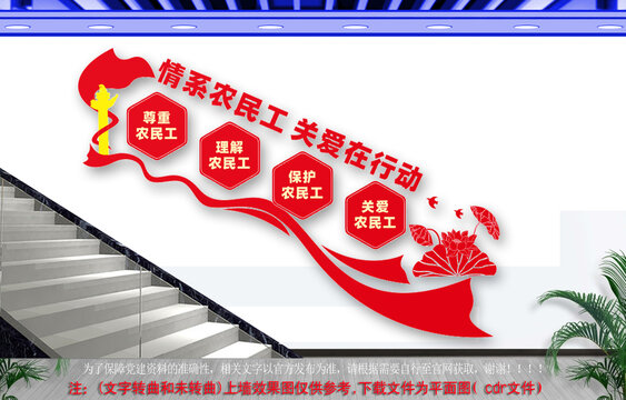 情系農(nóng)民工樓梯文化墻