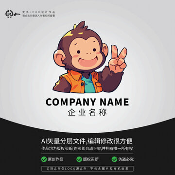 猴子卡通動(dòng)物L(fēng)OGO