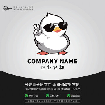 鴨子卡通動(dòng)物L(fēng)OGO