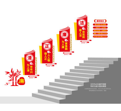 清正廉潔樓梯文化墻