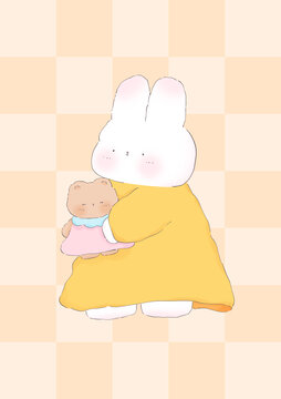 卡通小兔子插畫