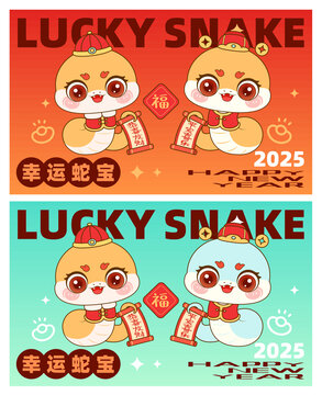 2025蛇年卡通蛇蛇年ip可愛