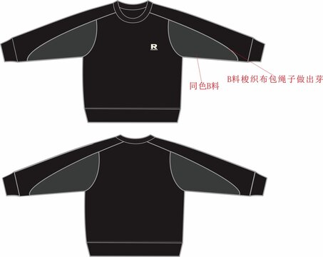 服裝設(shè)計圓領(lǐng)衛(wèi)衣模版