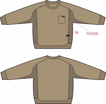 服裝設(shè)計圓領(lǐng)衛(wèi)衣模版