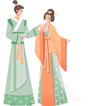 古代情侶對飲互動免摳元素