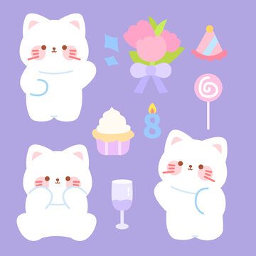 小貓生日貼紙