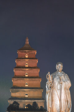陜西西安大雁塔夜景風(fēng)光