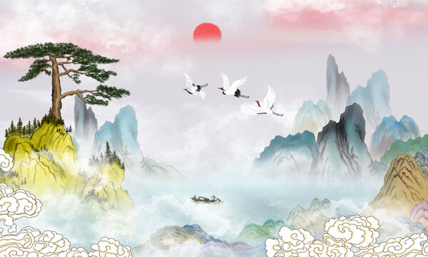 國潮山水畫