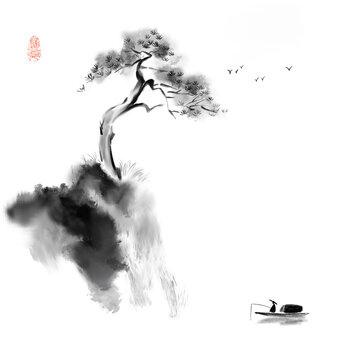 禪意水墨山水