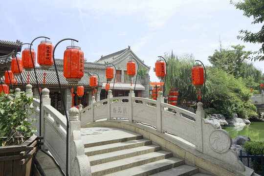 洛陽洛邑古城園林石拱橋狀元橋