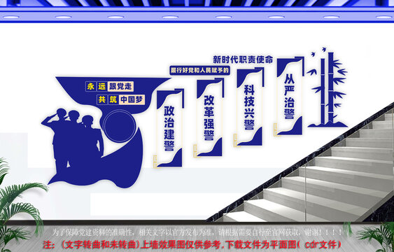 警察樓梯文化墻