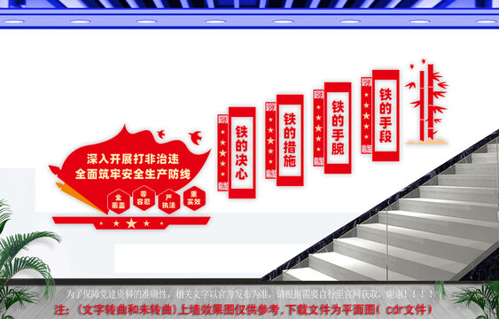 深入開展打非治違樓梯文化墻