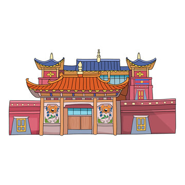 藏式建筑手繪
