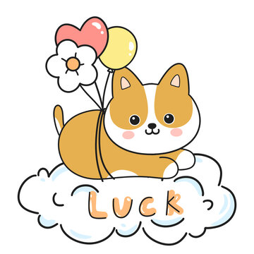 卡通小狗動物柴犬插畫圖案