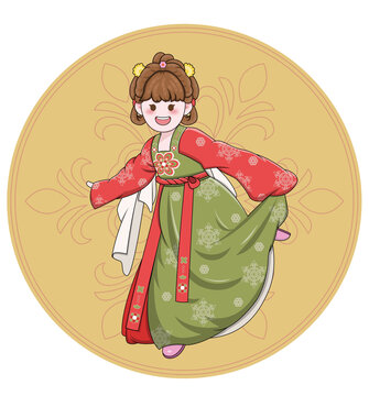 漢服唐裝古裝小女孩