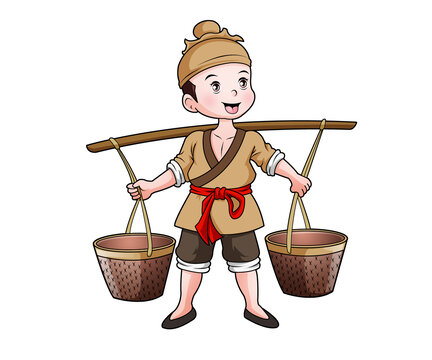 挑擔(dān)小哥卡通