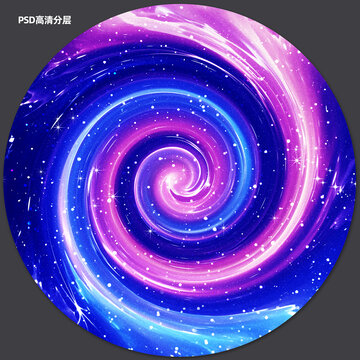 圓形夢幻唯美漩渦星空
