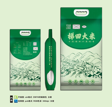 梯田大米五斤袋子