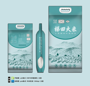 梯田大米五斤袋子