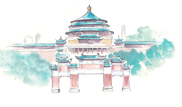 水墨重慶大禮堂