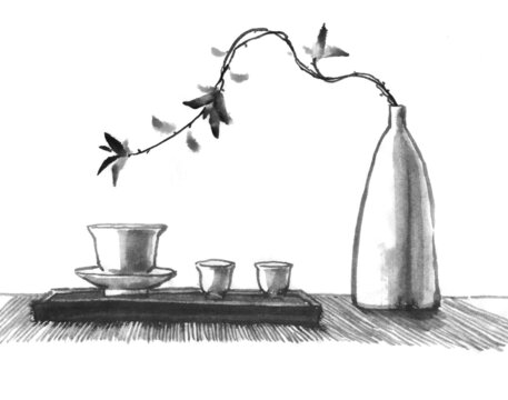 茶趣蔓枝花瓶