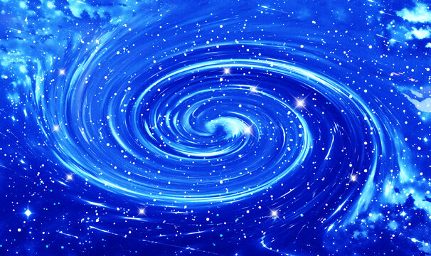 藍色旋渦星空背景圖