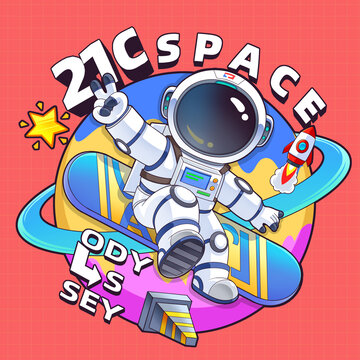 太空宇航員卡通航天員圖案