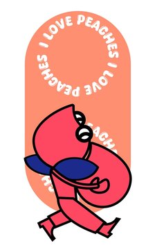 桃子卡通logo
