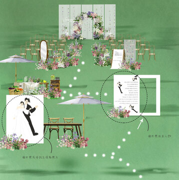 戶外小眾清新花園婚禮