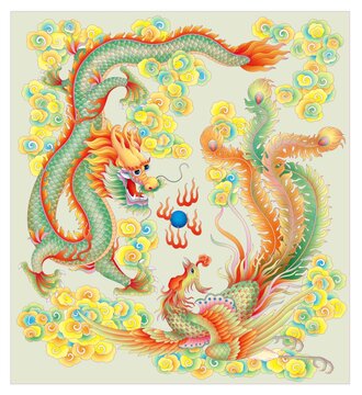 龍鳳呈祥高清分層原創(chuàng)圖