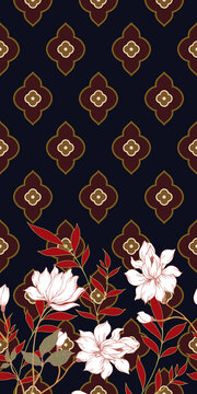 民族風(fēng)幾何花卉印花圖案