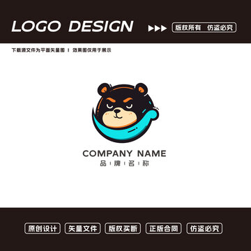 卡通熊logo標(biāo)志