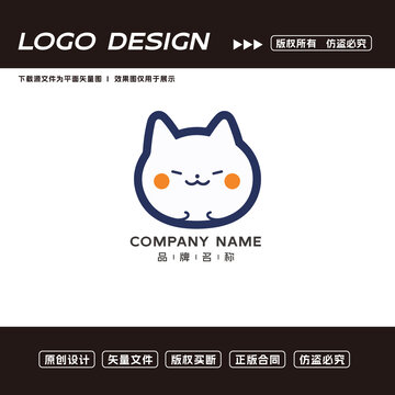 卡通小貓logo標(biāo)志