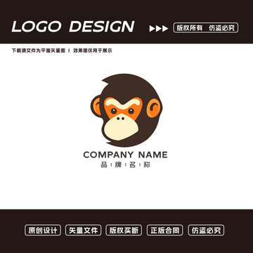 卡通猴子logo標志