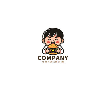卡通漢堡logo