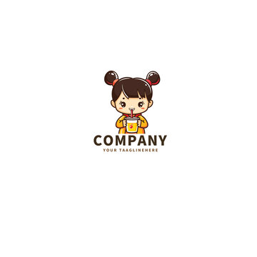卡通冷飲店logo