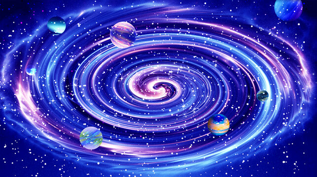 星空旋渦星系星球