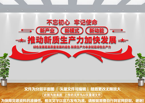 推動(dòng)新質(zhì)生產(chǎn)力黨建文化墻