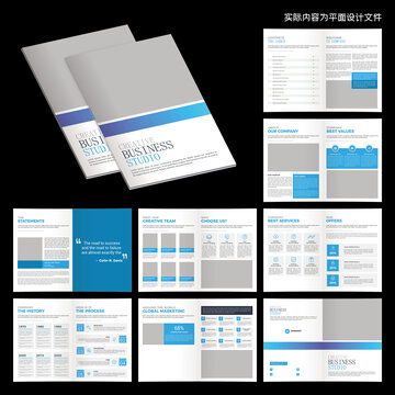 藍(lán)色簡潔畫冊(cè)AI設(shè)計(jì)模板