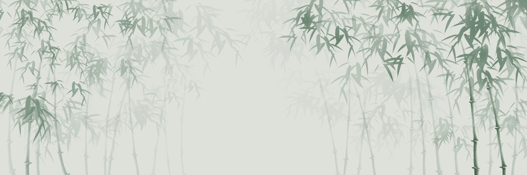 新中式水墨竹子背景圖