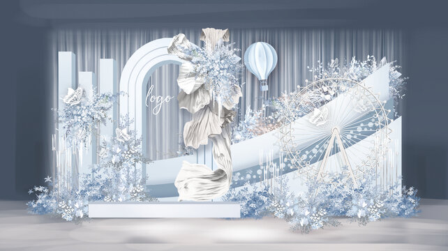 淡藍(lán)色唯美婚禮
