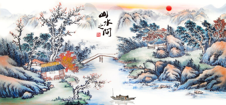仿古山水畫(huà)